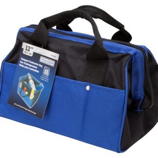 Vulcan JL-89021 Contractor's Tool Bag, 13 in W, 8 in D, 8-1/2 in H, 21-Pocket, Nylon, Black/Blue