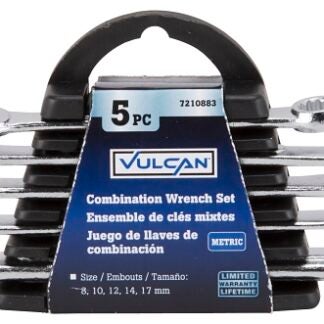 Vulcan JL16062 Combination Wrench Set, 5-Piece, Steel, Chrome, Silver