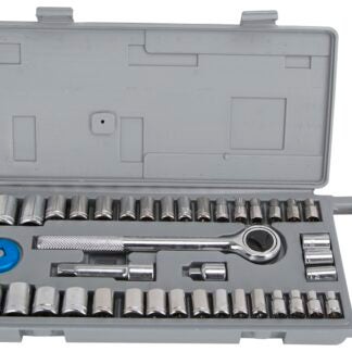 Vulcan TG040-2 Socket Set, Carbon Steel, Chrome, Silver