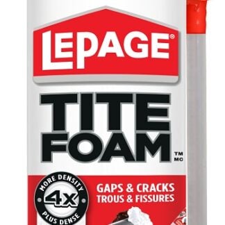 LePage TITEFOAM 2092222 Insulating Foam Sealant, White, 24 hr Functional Cure, 41 to 86 deg F, 340 g Can