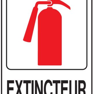 Hy-Ko D-16 Graphic Sign, Fire Extinguisher, Black Legend, Plastic, 5 in W x 7 in H Dimensions Sells in Quantity of 5