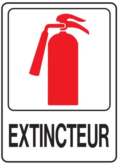 Hy-Ko D-16 Graphic Sign, Fire Extinguisher, Black Legend, Plastic, 5 in W x 7 in H Dimensions Sells in Quantity of 5