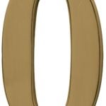 Hy-Ko Prestige Series BR-51PB/0 House Number, Character: 0, 5 in H Character, Brass Character, Solid Brass Sells in Quantity of 3