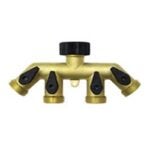 Gardena RW-99009S Tap Hose Connector Swivel, 4-Port/Way, Brass