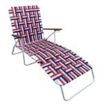 Seasonal Trends AC4012-RED Folding Web Lounge Chair, 25.20 in W, 66.93 in D, 35.04 in H, 300 lbs Capacity Sells in Quantity of 2