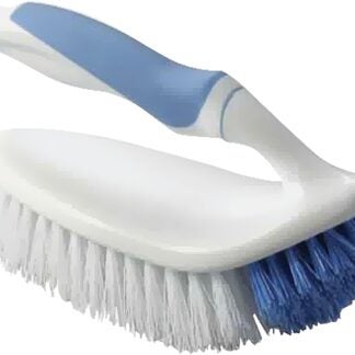 Simple Spaces YB88183L Scrubber Brush, 1 in L Trim, PP/PVC Bristle, Blue/White Bristle, 2-3/4 in W Brush