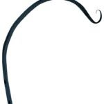 Landscapers Select GF-3041 Hanging Plant Hook, 12 in L, Steel, Black, Powder-Coated, Wall Mount Mounting