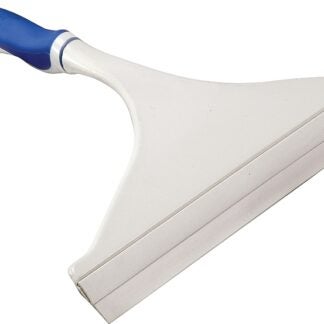 Simple Spaces YB88143L Window Squeegee, 9-3/8 in Blade, Plastic Blade, Wide Blade, 10-1/4 in OAL, Blue/White