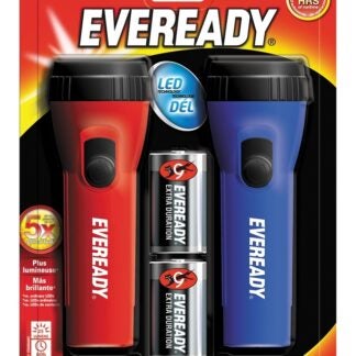 Energizer EVEL152S Flashlight, D Battery, Carbon Zinc Battery, LED Lamp, 9 Lumens, 57 m Beam Distance, 50 hr Run Time