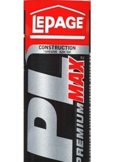 LePage PL PREMIUM MAX 2292242 Construction Adhesive, Gray, 266 mL Plastic Cartridge