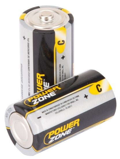 PowerZone LR14-4P-DB Battery, 1.5 V Battery, C Battery, Zinc, Manganese Dioxide, and Potassium Hydroxide Sells in Quantity of 12