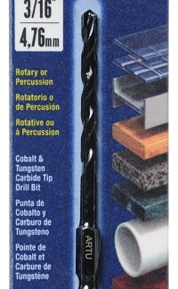 ARTU 01460 Drill Bit, 3/16 in Dia, 3-1/2 in OAL, Multi-Purpose, Parabolic Flute, Quick-Connect Shank