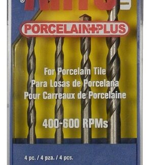 ARTU Porcelain Plus 01405 Drill Bit Set, 4-Piece, Chrome Vanadium Steel/Cobalt/Tungsten Carbide