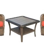 Seasonal Trends 101104 Woodbury Set, Aluminum/PE Wicker, Orange/Red, 3-Piece