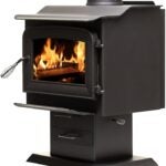 US Stove Ashley Hearth Wood Stove AW1120E-P Pedestal Stove, 22-1/2 in W, 21-1/2 in D, 29.8 in H, 68000 Btu Heating