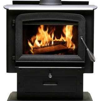 US Stove Ashley Hearth Wood Stove AW2020E-P Pedestal Stove, 27 in W, 20-1/4 in D, 30.78 in H, 89000 Btu Heating, Steel