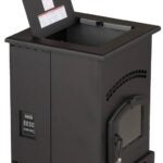 US Stove AP130 Pellet Stove, 26 in W, 25 in D, 35 in H, 48000 Btu Heating, Stainless Steel, Black