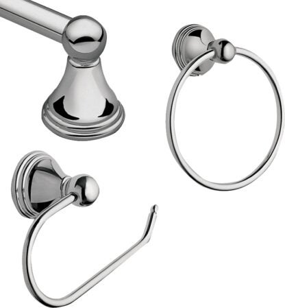 Moen Preston Series DN8433CH Bath Hardware Set, Metal, Chrome