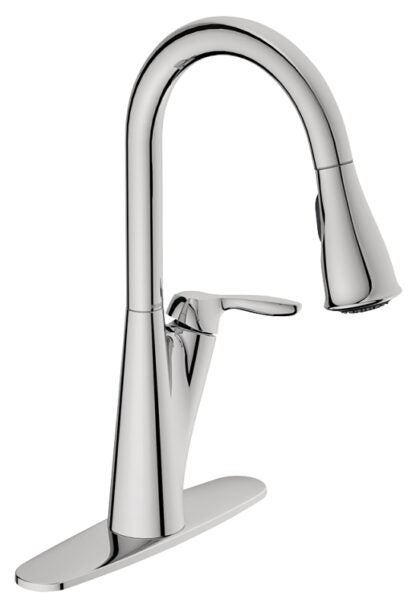 Moen Harlon Series 87499 Pull-Down Kitchen Faucet, 1.5 gpm, 1-Faucet Handle, 1, 3-Faucet Hole, Metal, Chrome Plated