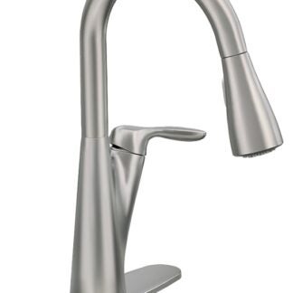 Moen Harlon Series 87499SRS Kitchen Faucet, 1.5 gpm, 1-Faucet Handle, 4-Faucet Hole, Stainless Steel, Lever Handle