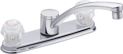 Moen Adler Series CA87685 Kitchen Faucet, 1.5 gpm, 3-Faucet Hole, Metal, Chrome Plated, 8 in Faucet Centers