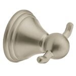 Moen Preston Series DN8403BN Robe Hook, 30 lb, 2-Hook, Zinc, Brushed Nickel, Screw Mounting