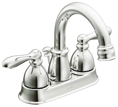 Moen Caldwell Series WS84667 Bathroom Faucet, High Arc Spout, Chrome Plated, 5/16 to 1-3/16 in Plate Size, 5.63 in