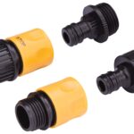 Landscapers Select GC520+GC540+GC522 Hose Connector Set, Male Thread and Female Thread, Plastic, Yellow and Black