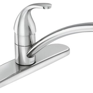 Moen Adler Series 87603 Kitchen Faucet, 1.5 gpm, 3-Faucet Hole, Brass/Metal, Chrome Plated, Deck Mounting, Lever Handle