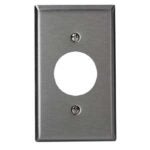 Leviton 84004-004 Receptacle Wallplate, 4-1/2 in L, 2-3/4 in W, Standard, 1 -Gang, 302 Stainless Steel