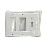 Leviton 80431/003 Combination Wallplate, 4-1/2 in L, 6-3/8 in W, 3 -Gang, Thermoset Plastic, White, Smooth