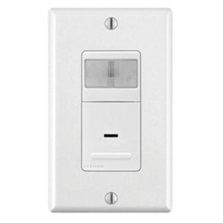 Leviton IPS02-742 Occupancy Sensor, Relay Sensor, 1-Pole, 180 deg View, 900 sq-ft Coverage Area