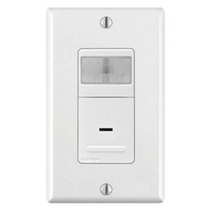 Leviton IPS02-742 Occupancy Sensor, Relay Sensor, 1-Pole, 180 deg View, 900 sq-ft Coverage Area