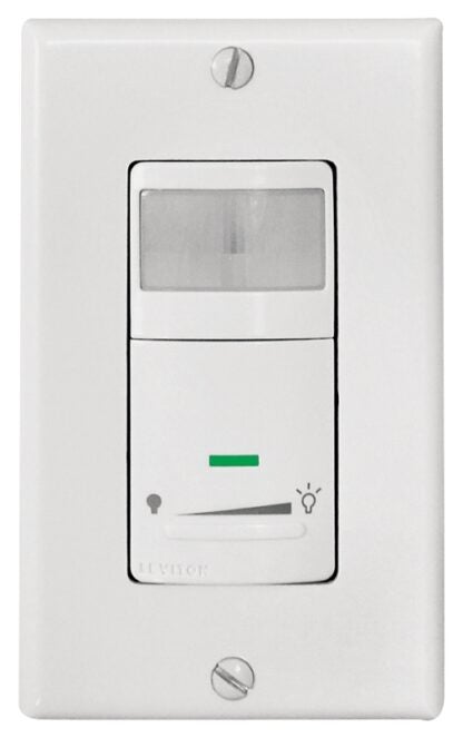 Leviton IPSD6-722 Occupancy Sensor, Dimming Sensor, 1-Pole, 180 deg View, 900 sq-ft Coverage Area