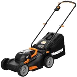 Worx WG743 Lawn Mower, Battery Included, 4 Ah, 20 V, Lithium-Ion, 16 in W Cutting, 20 min Battery Run