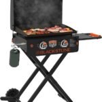 Blackstone 1935 On-The-Go Scissor Leg Griddle with Hood, 24,000 Btu, Propane, 2-Burner, Side Shelf Included: Yes