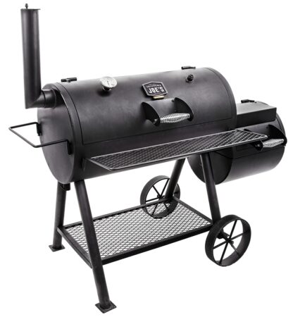 Oklahoma Joe's 15202037 Offset Smoker, Steel Cooking Surface, Charcoal, Pellet, Wood, Steel, Black