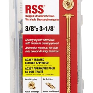 GRK Fasteners RSS 12273 Structural Screw, 3/8 in Thread, 3-1/8 in L, Washer Head, Star Drive, Steel, Climatek, 50 PAIL