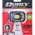 Dorcy 41-4359 Rechargeable Headlamp, 1800 mAh, Lithium-Ion Battery, LED Lamp, 330 Lumens, Spot Beam, 200 m Beam Distance