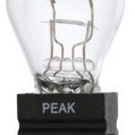 Peak 3057LL-BPP Miniature Automotive Bulb, 12.8 V, 27 W, Incandescent Lamp, Wedge, Clear