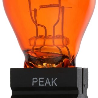 Peak 3457NALL-BPP Miniature Automotive Bulb, Halogen Lamp, Wedge, Amber/Red