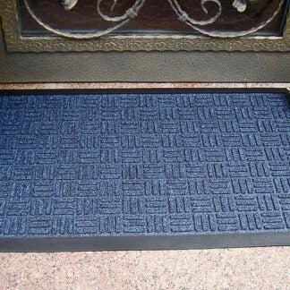 Simple Spaces 06ABSHE-11-3L Door Mat, 30 in L, 18 in W, Non-Woven Surface, Blue