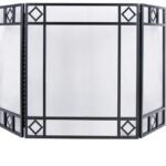 Simple Spaces S38907BK Fire Place Panel Screen, 52 in W, 30 in H, Steel, Powder Coated, Black