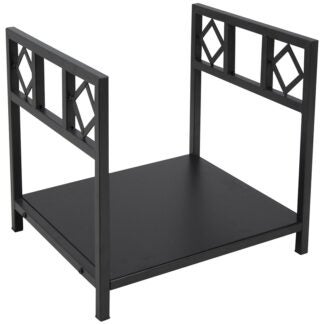 Simple Spaces B90053BK Log Rack, 13-3/8 in W, 14-1/4 in H, Steel Base, Powder Coated, Black