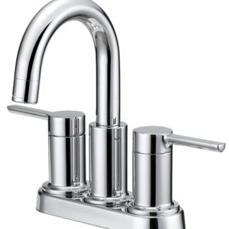 Boston Harbor TOBI22010008CP Lavatory Faucet, 1.2 gpm, 2-Faucet Handle, 3-Faucet Hole, Metal/Plastic, Chrome