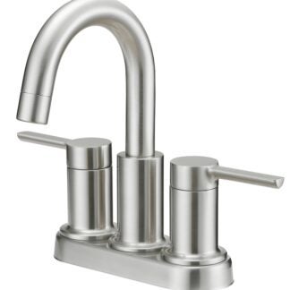 Boston Harbor TOBI22010009NP Lavatory Faucet, 1.2 gpm, 2-Faucet Handle, 3-Faucet Hole, Metal/Plastic, Brushed Nickel