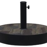 Seasonal Trends 59469 Morgan Hill Umbrella Base, 2.28 in Dia, 13.4 in H, Circular, Steel and MGO, Black/Brown