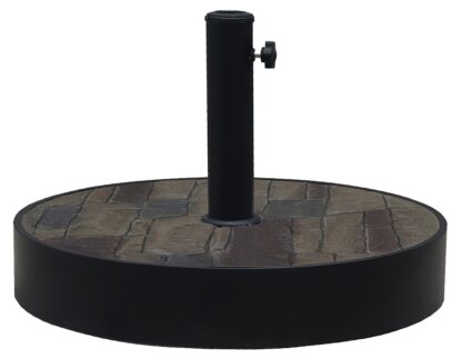 Seasonal Trends 59469 Morgan Hill Umbrella Base, 2.28 in Dia, 13.4 in H, Circular, Steel and MGO, Black/Brown