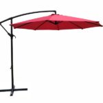 Seasonal Trends UMSC10BKOBD-03 Umbrella and Stand, 98.4 in OAH, 10 ft W Canopy, 10 ft L Canopy, Round Canopy, Red Fabric