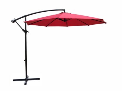 Seasonal Trends UMSC10BKOBD-03 Umbrella and Stand, 98.4 in OAH, 10 ft W Canopy, 10 ft L Canopy, Round Canopy, Red Fabric